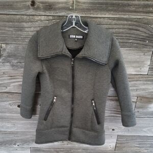 Steve Madden Charcoal Zip-Up Jacket Size Small Petite 7/8